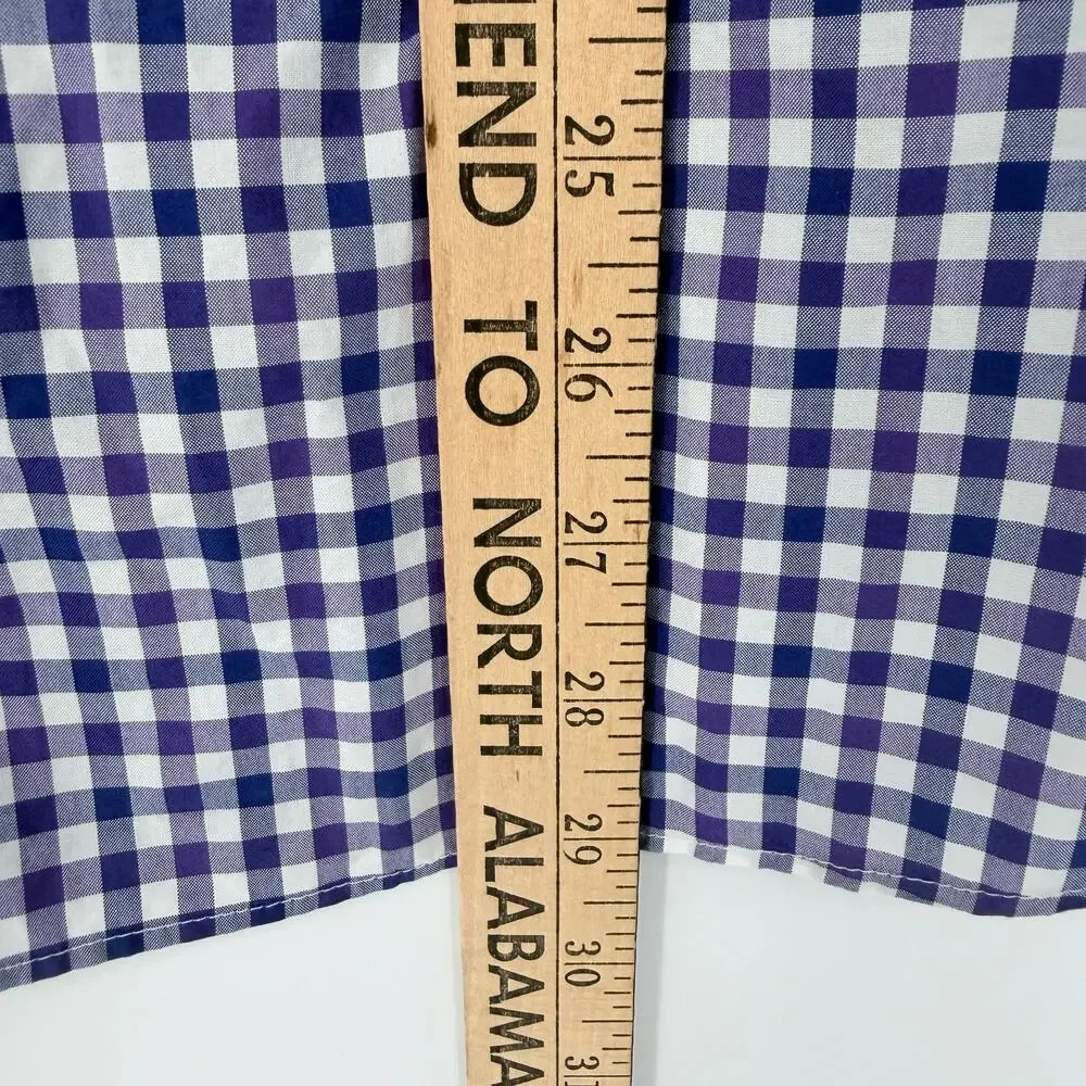 J. Crew Men's Purple & White Check Cotton Casual‎ Shirt Large NWT Men's